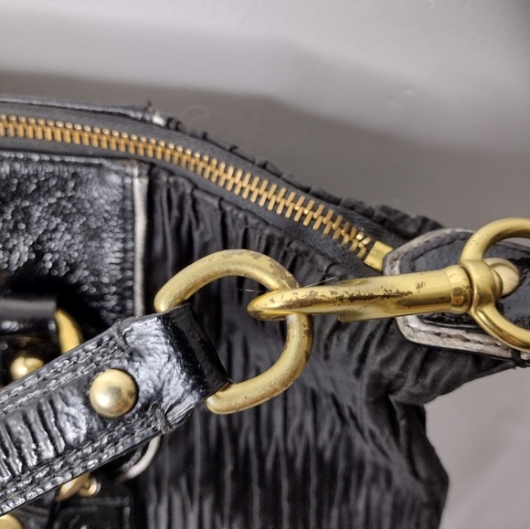 Black pleated Coach purse - Picture 6 of 9